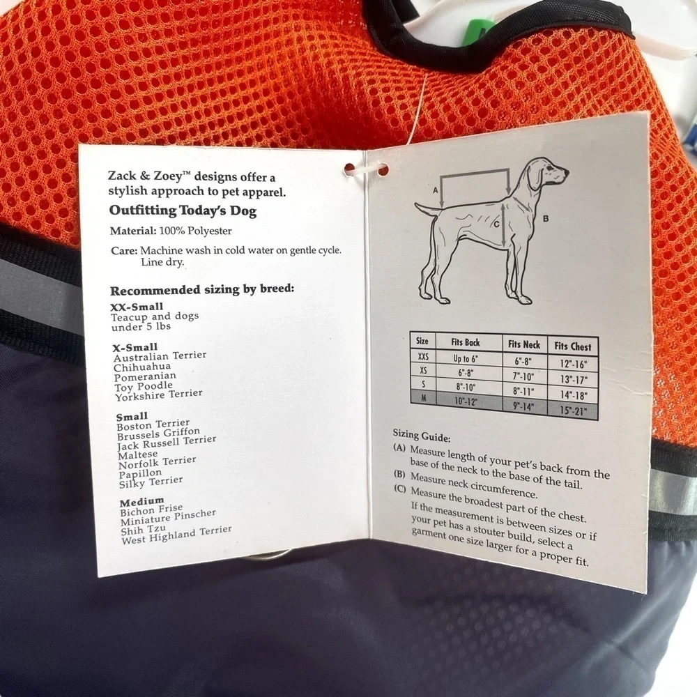 Zack & Zoey Reflective Mesh Harness Vest Medium New